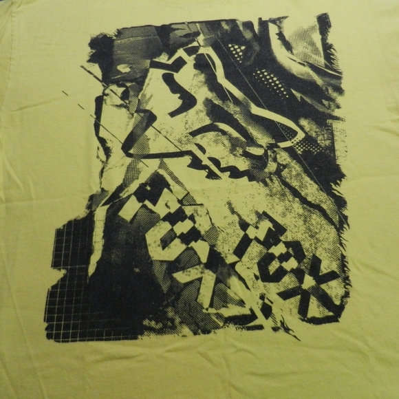 Fox Racing T-Shirt Size Large Yellow Black Graphic Moto - Picture 3 of 10
